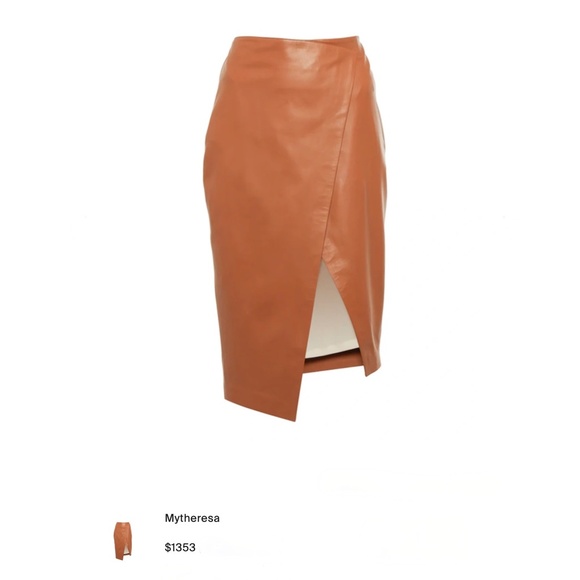 Zeynep Arcay Wrap effect Leather skirt sz L US8 - Picture 7 of 7